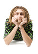 young dreadlock man lie isolated young dreadlock man lie isolated
