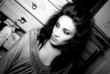 Photo: The fine girl near a wooden case The fine girl near a wooden case