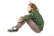 young dreadlock man sit isolated young dreadlock man sit isolated