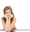 The young funny girl isolated on a white background The young funny girl isolated on a white background