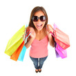 Shopping girl screaming of joy Shopping girl screaming of joy