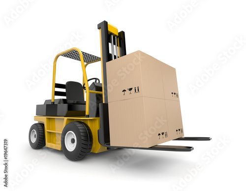 Illustration: Forklift with cargo Forklift with cargo