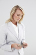Young businesswoman counting money