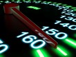 Close up of an illuminated speedometer