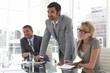 At a business meeting