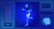 Checking human abilities. X-ray view. Health jogging.