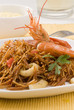 Spanish cuisine. Seafood spaghetti casserole. Fideua.
