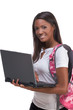 Photo: African American College student with laptop PC African American College student with laptop PC