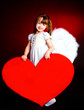 cute girl with a heart