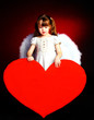 cute girl with a heart