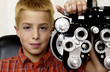 Boy getting eye exam