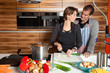 Cute couple in the kitchen Cute couple in the kitchen