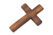 old wooden cross isolated on white