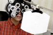 Boy getting eye exam