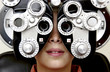 Boy getting eye exam Boy getting eye exam
