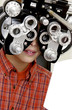 Boy getting eye exam