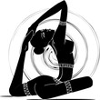 Illustration of yoga position of woman Illustration of yoga position of woman