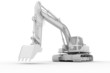 Shovel excavator - isolated on white