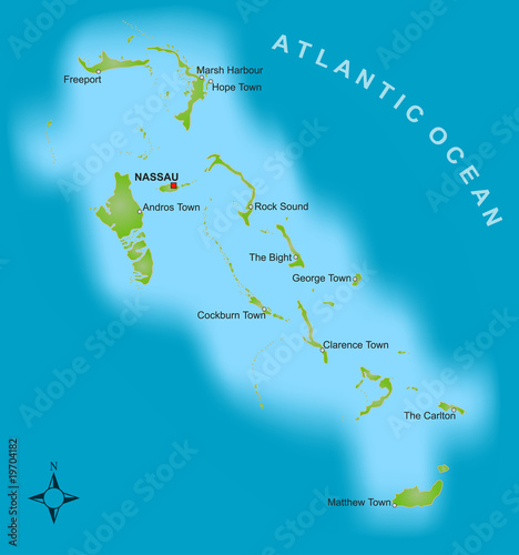 Vektor: Karte Bahamas Karte Bahamas