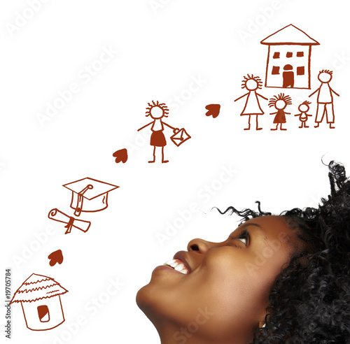 Photo: South African woman dreaming.. South African woman dreaming..