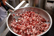 Roasted mix of sausages for soup