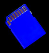blue sd flash isolated on black