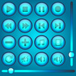 Set of vector buttons for web design and players