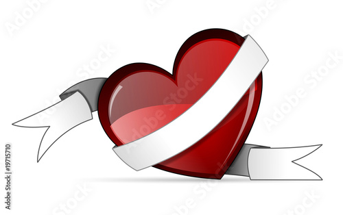 Illustration: Love heart with scroll Love heart with scroll
