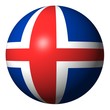 Iceland flag sphere isolated on white illustration