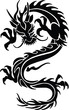 Chinese dragon in black