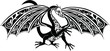 Traditional dragon in black and white Traditional dragon in black and white