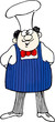 Chef in blue with hat Chef in blue with hat
