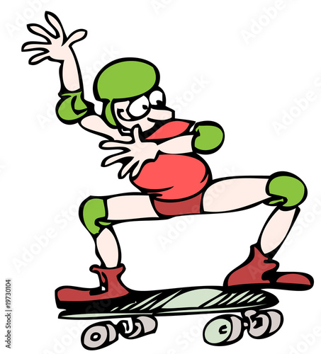 man on skateboard cartoon