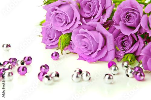  Purple roses and beads