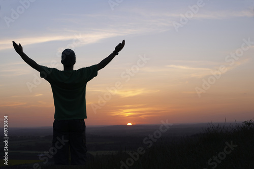 Photo: Man and sunset Man and sunset
