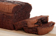 belgium chocolate cake loaf focus on slice