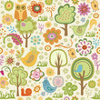 Birds in Forest Pattern