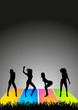Party Girls People Audience Happy Dance Colorful Party Girls People Audience Happy Dance Colorful