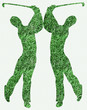Golfers in grass they are spreading greens around the world