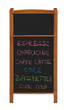 Stand chalkboard with two sections and menu cutout