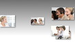 Collage of HDvideo footage of a business call centre