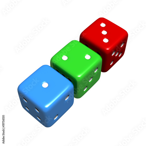 Illustration: Lucky 1-2-3 Colourful Dice (Isolated) Lucky 1-2-3 Colourful Dice (Isolated)
