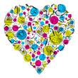 big heart with many scribble hearts big heart with many scribble hearts