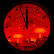 Doomsday clock showing 3 minutes to midnight