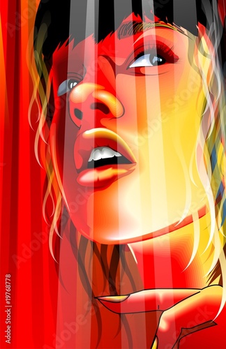 Illustration: Digital painting of a girl with swirl hair Digital painting of a girl with swirl hair