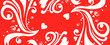 Red flower and heart pattern