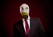 person in a gas mask