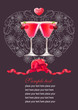 Vector heart and cocktail