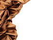 Rich golden brown satin fabric on white Rich golden brown satin fabric on white