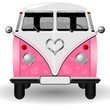 Van decorated with valentines theme over white Van decorated with valentines theme over white